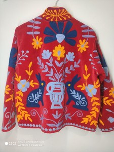 Festival Fashion Rabbit Embroidered Women's <b>Velvet</b> <b>Jacket</b> Bohemian <b>Ladies</b> Suzani Embroidered Folk Art Coat Unique Gift Outwear - Product Image 5