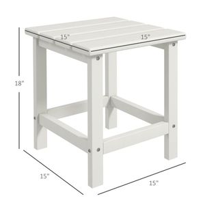 Tavolino da Esterno Adirondack Bianco 15 Pollici in HDPE Resistente alle Intemperie per Veranda, Piscina, Balcone - Product Image 6