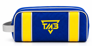 Sac de toilette de voyage personnalisé |   Trousse de toilette bleue pour homme |   Pochette de rangement cosmétique pour salle de bain |   Polyester durable |   Personnalisé - Product Image 3