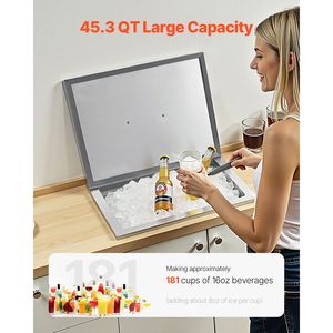 Contenitore refrigerante da incasso in acciaio inossidabile 22 x 17 x 12 pollici, 45,3 quarti, con coperchio, per cucina esterna, vasca per ghiaccio commerciale - Product Image 2