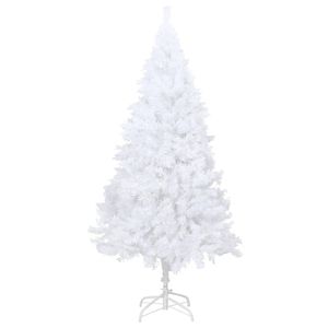 Grand arbre de Noël artificiel en PVC blanc avec lumières de Noël en acier de qualité supérieure - Product Image 3
