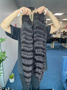 Peluca de cabello haiman de onda profunda Peluca de cabello humano con luz solar suelta de onda profunda Pelucas de onda profunda frontal de encaje Remy peruano para mujeres negras - Product Image 3