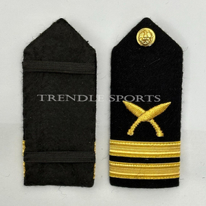 Correas de Hombro de Algodón Negro con Espadas Cruzadas Doradas y Rayas, Accesorios de Uniforme - Product Image 6