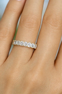 New Trendy Radiant Cut Moissanite Diamond Hip Hop Style <b>Ring</b> Comes with U-Prong Setting Full <b>Eternity</b> Band for Women Wholesale - Product Image 5