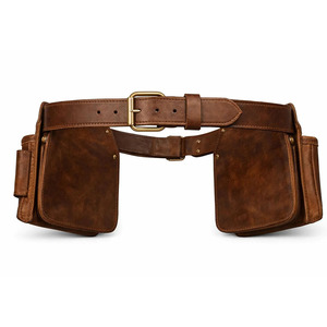 Organisateur d'outils de travail en cuir robuste avec plusieurs pochettes, sangle de ceinture durable, porte-marteau, matériel de qualité supérieure pour charpentiers - Product Image 5