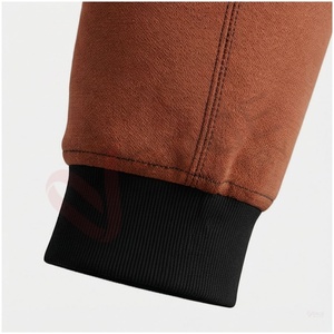 Ensemble de survêtement marron pour homme, manches longues, col montant, fermeture éclair sur le devant, couleur unie, respirant, coupe décontractée, vêtements d'automne - Product Image 6