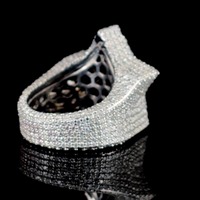 Bague entièrement sertie de moissanite VVS certifiée IGI en argent 925, bijoux hip-hop pour homme, bague personnalisée avec étoile de championnat en moissanite