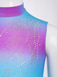 Costume de patinage artistique pour filles de 6 à 16 ans, robe dégradée pour performance de danse, entraînement professionnel de danse de salon, latine et moderne - Product Image 3