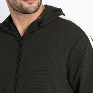 Sweat à capuche zippé respirant et épais pour homme, nouvelle mode, couleur unie, sur mesure, haute qualité, 100% coton, saison hivernale - Product Image 6