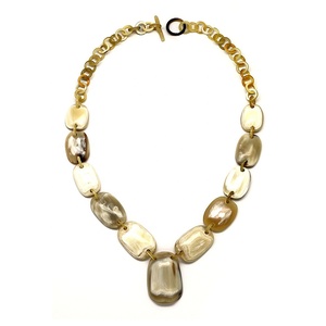 Collier à chaîne à maillons classique unisexe, élégant, écologique, corne de buffle, produit de soins de santé à la mode pour anniversaires - Product Image 1