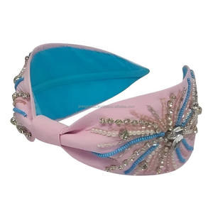 Accessoires pour cheveux unisexes pour enfants pour la Saint-Patrick, bandeau personnalisé brodé avec des perles florales nouées et des paillettes - Product Image 5