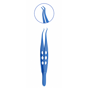 Pinzas Oftálmicas de Titanio Azul de Alta Calidad Castroviejo Colibri, Instrumento Quirúrgico para Agarrar Tejido Corneal con Precisión - Product Image 3