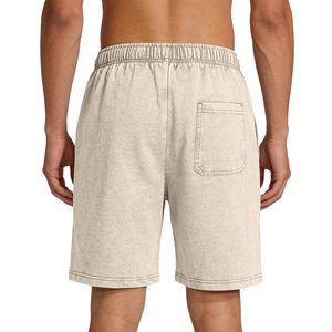 Shorts décontractés pour hommes, effet délavé, coupe classique, shorts vintage, mélange de coton doux, shorts en tricot d'été pour hommes - Product Image 2