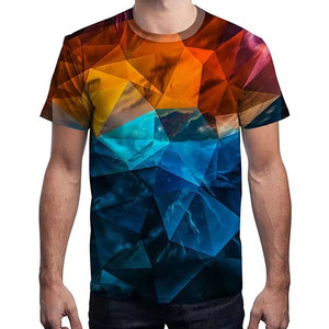 เสื้อยืดซับลิเมชั่นผู้ชายสีสันสดใส ผ้าฝ้าย 100% เป็นมิตรกับสิ่งแวดล้อม แห้งเร็ว น้ำหนักเบา ระบายอากาศได้ดี เหมาะสำหรับใส่ลำลองในฤดูร้อน - Product Image 3