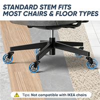 Roulettes pivotantes pour chaise de bureau 75 mm (3 pouces) 11*22 mm, silencieuses, réglables, ergonomiques, pour salle à manger, hôpital, capacité de charge 50 kg
