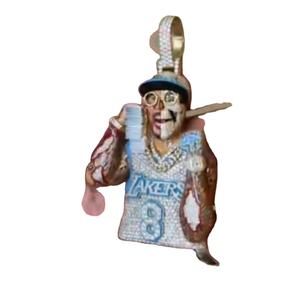 925 Plata de Ley 24kt chapado en oro rosa Lakers VVS Natural Moissanite Lab Grown Diamond Hip-Hop joyería fina colgantes y dijes - Product Image 1