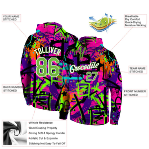 Sweat-shirts d'hiver personnalisés par sublimation pour équipes, avec nom et numéro d'équipe, pull-over coloré, streetwear à vendre - Product Image 4