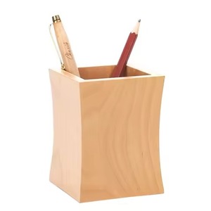 New Arrival Wooden Rectangle Office Organizer Multifunction Storage Box Minimalist <b>Desk</b> Holder For Pens Pencils Standing Type - Product Image 3