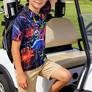 Polo de Golf Juvenil Moderno, Transpirable, de Secado Rápido, Manga Corta, Ropa Deportiva de Alto Rendimiento para Niños - Product Image 3