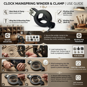 Juego de Herramientas Profesionales para Remontar Resortes de Relojes |   Herramienta Universal para Enrollar Resortes |   Abrazadera Ajustable de Hierro Fundido Resistente para Reparación de Relojes - Product Image 2