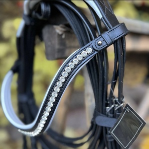 บังเหียนม้าหนังสิทธิบัตรแท้ทนทานผลิตภัณฑ์ขี่ม้าแบบตะวันตกสำหรับการขี่โลโก้ที่กำหนดเอง - Product Image 2