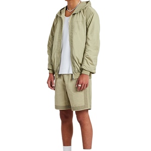 Men's Nylon Windbreaker Outdoor Active Shorts Jackets Sets Man 1/4 <b>Zipped</b> 2 Pieces Outfit Nylon Tracksuits - Product Image 2