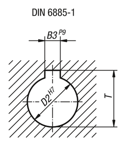 K0162 Volante de 2 radios D1=250 con orificio reamado D2=22H7, aluminio, compuesto: Duroplast, agarre giratorio - Product Image 6