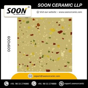 Próximamente: Azulejos de Porcelana Quartzite Taupe para Paredes Interiores, 600x600mm, Textura de Flores y Plantas, Acabado Brillante, Antibacteriano, Resistente a los Ácidos - Product Image 4