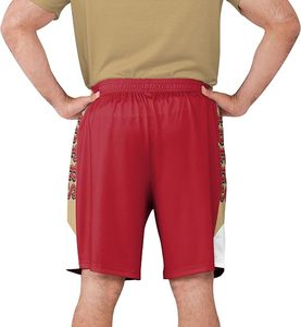 Pantalones Cortos Rojos de Malla de los San Francisco 49ers con Franjas Laterales Doradas y Logotipo del Equipo, Ropa Deportiva de Poliéster Resistente - Product Image 4