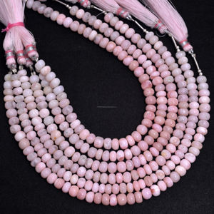Super Quality Natural Pink <b>Opal</b> Smooth Rondelle Shape Gemstone Beads 8 Inches Unique Elegant Gemstone Strand for Jewelry Making - Product Image 1