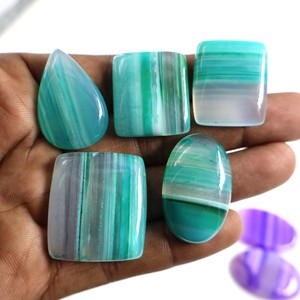 AMAN GEMS JEWELLERY Ágata Verde Natural (Cuarzo) en Forma de Cabujón, Piedras Preciosas Sueltas con Juego de Color, Varias Formas y Tamaños, Rajasthan - Product Image 6