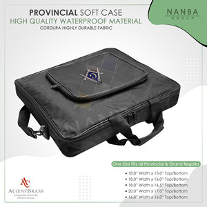 Estuche blando masónico con bolsillo frontal y bordado de esquadro y compás, estuche blando provincial con bolsillo - Product Image 3