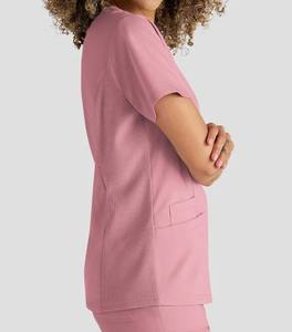 Women's Healthcare <b>Scrub</b> Suit, Solid Color V-Neck <b>Scrub</b> <b>Top</b> and Pants Set, Soft, Durable Professional Medical Workwear - Product Image 4