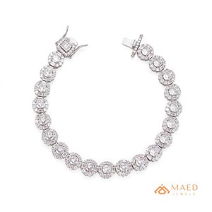 กำไลข้อมือเงินแท้ 925 ประดับมอสซาไนต์ เครื่องประดับแฟชั่น กำไลแบบ Cuban Link สำหรับผู้หญิง ผู้ชาย ของขวัญทันสมัย เครื่องประดับคุณภาพ นิวยอร์กซิตี้ - Product Image 1