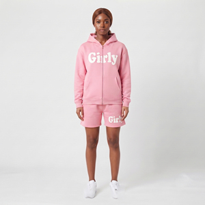 Ladies Puff Print Zipper Sweat Short <b>Set</b> Casual Winter Wear 100% Cotton Elastic Closure Loose Fit Zipper Ladies <b>Twin</b> <b>Set</b> - Product Image 6
