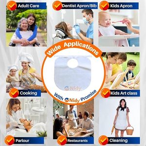 NIDY Secure Tie Disposable Nonwoven <b>Apron</b>– Knot Design, Hygienic Personal Protection <b>Apron</b> for Home, Kitchen, Salon & Industrial - Product Image 4