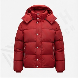 Men's High Quality Hooded <b>Puffer</b> <b>Jacket</b> Custom Warm Quilted Padded Winter Coat Reversible Stand Collar <b>Thin</b> Outdoor Winter Wear - Product Image 2