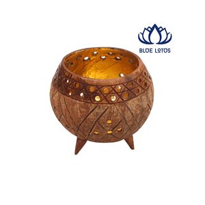 Porte-ustensiles en coquille de noix de coco sculptée de haute qualité, uniques, pour la décoration intérieure et extérieure du jardin - Product Image 1