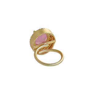 Cubic Zirconia Handmade <b>Ring</b> with Zirconia Pink <b>Crystals</b> Adjustable Custom Fashion <b>Ring</b> - Product Image 2
