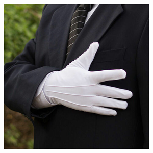 Masonic White Leather Wrist Length <b>Gloves</b> Plain Style Breathable <b>Touchscreen</b> Durable for Daily Use Four Seasons Warmth - Product Image 4