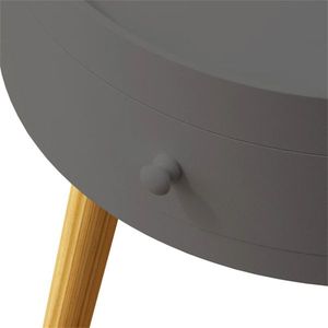 Mesa de Centro Gris con Cajón, Práctica Mesa Auxiliar para el Dormitorio - Product Image 4