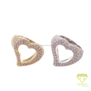 Bague en argent sterling 925 avec diamant de laboratoire en forme de cœur, bijou de luxe pour les acheteurs en gros - Product Image 4