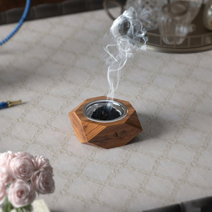 Geometric Design Wooden <b>Bakhoor</b> Burner Modern Hexagon Arabic <b>Oud</b> Incense Holder With Removable Metal Cup Wholesale Incense Use - Product Image 3