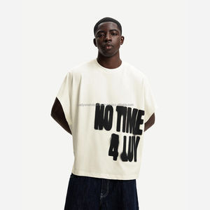 100% Cotton 230 Gsm Oversized Graphic Unisex <b>T</b>-<b>Shirt</b> Custom Full Short Sleeve for Women and <b>Men</b> Black Plain with <b>Long</b> <b>Length</b> - Product Image 5