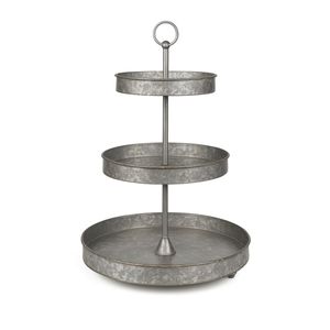 High Selling Galvanized Metal <b>3</b> <b>Tier</b> Round <b>Cake</b> <b>Stand</b> Dessert Cupcake Display Serving Tray For Wedding And Home Decor - Product Image 1