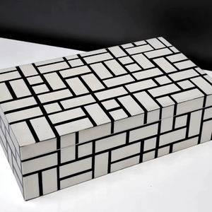 Boîte à bijoux artisanale en os incrusté, motif floral marocain, écologique, pour rangement décoratif, décoration de table, nouvel an - Product Image 1