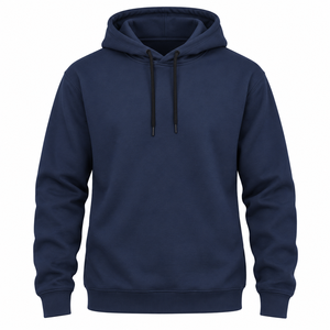 Sudadera con Capucha Azul Marino Personalizada, Sudadera Extra Grande de Felpa, Unisex, Estilo Casual Urbano - Product Image 5
