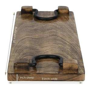 Newly Arrival Wooden <b>Tray</b> with Handle Natural Polished Solid Wooden Serving <b>Tray</b> - Product Image 5