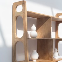 Étagères à livres en bois Vandana Altis Mira, design moderne en bois massif, meubles de rangement minimalistes