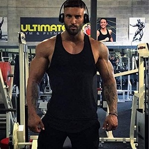 Débardeurs Sportifs à Col Rond Coupe Musclée avec Logo Personnalisé 100% Polyester Respirant Séchage Rapide Écologique pour Hommes - Product Image 6